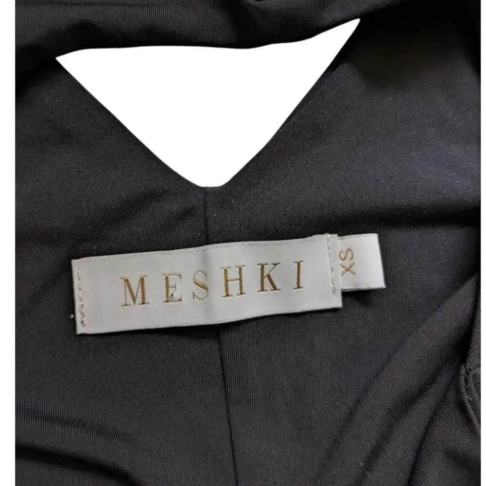 Meshki Valda Bodysuit XS Black Cutout Snap Button Blogger Favorite Resort